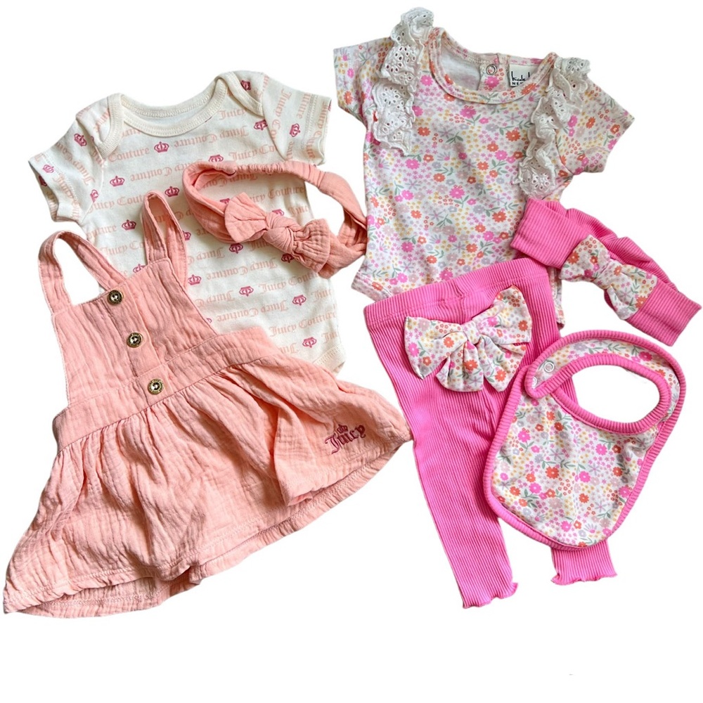 NEW: 0-3months Baby Girl Clothes, Nicole Miller, Juicy Couture, 2sets